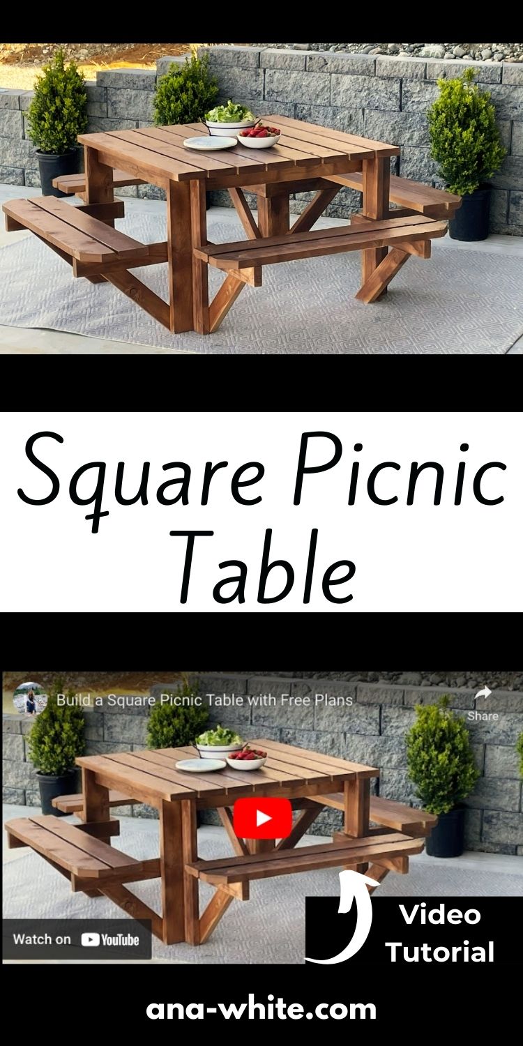 Ana white on sale square table